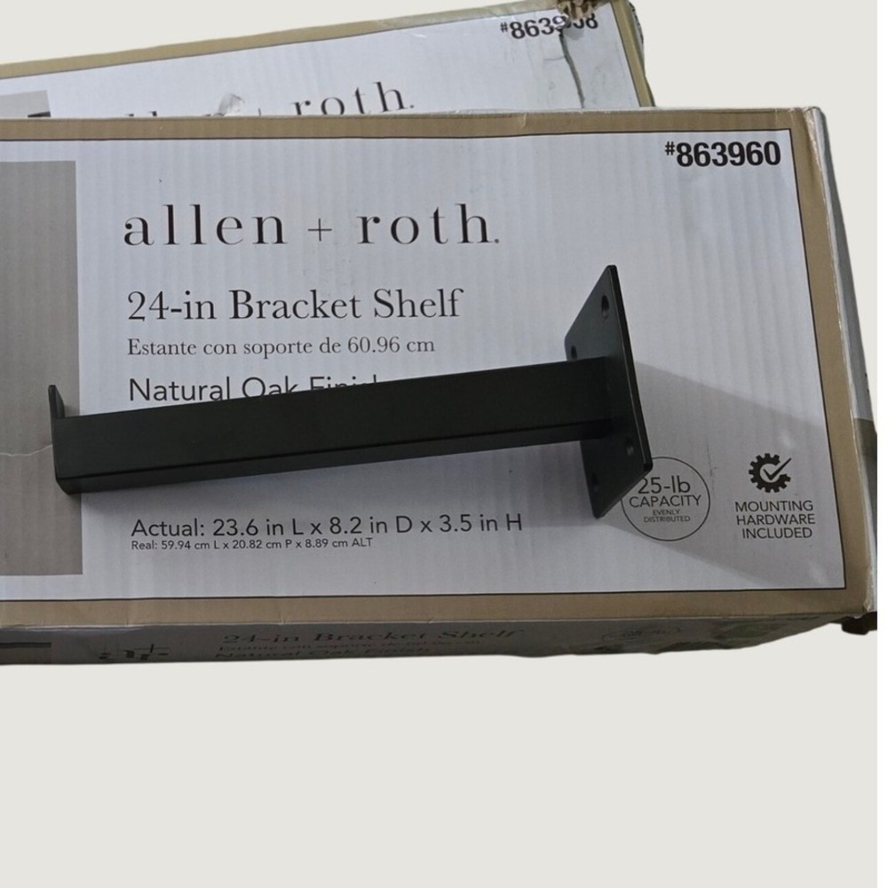 allen + roth 24" Wall Shelf Black Bracket 1 Bracket